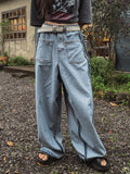 Poin Track Reverse Balloon Denim Pants