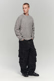 SIDE BUTTON BOUCLE KNIT