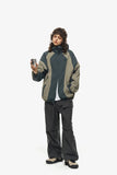 Neck slit hooded windbreaker