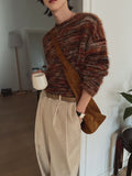Berry fringe hair loose fit knit tee