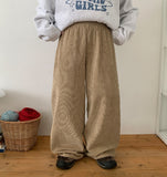 Wippen corduroy banding wide pants