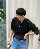 Knit Henry Neck Long Sleeve