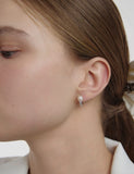 Essence Silver (W) Moissanite Freshwater Pearl Earrings 6mm
