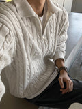 Rope Cable Half Zip-up Knit