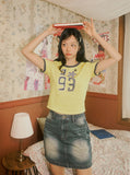 W 1993 Flower Baby Ringer T-shirt