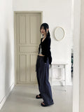 Muskin Banded Pigmented Cotton Wide Pants