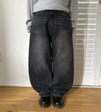 Belker Brushed Denim Balloon Wide Pants
