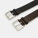 Big square buckel leather belt