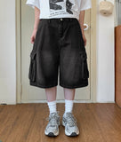 [Unisex] Filkan Denim Cargo Bermuda Pants