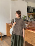 [Unisex] Belgou Crop Check Short Sleeve Shirt