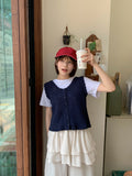 Enges Lace Summer Punching Knit Vest