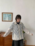Langes Flower See-Through Summer Hood Zip Up