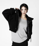 Moko Crop Fluffy Zip-up