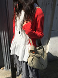 Sendo Diamond Embossed Cotton Shoulder Bag