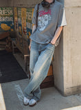 Linda cat flare denim pants