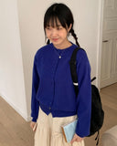 Lande color round knit cardigan