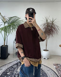 Peosen Mixed Stripe Collar Tee