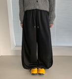 The Boom Snap Button Cotton Banding Wide Pants