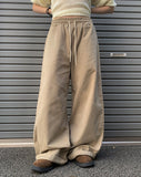 Oru Peach Cotton Banding Wide Pants