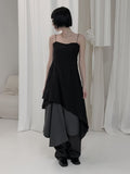 Celer Layered Unbalanced Chiffon One Piece