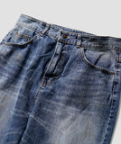 Washed Oil Denim Pants