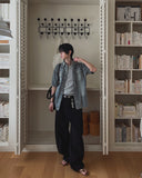 Bart Camo Cutout Wide Denim Pants