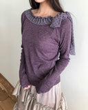 Beltic Dot Ribbon Off-Shoulder T-Shirt