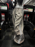 Metal Track Wide Nylon Pants