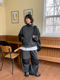 Moriki banding string fleece wide pants