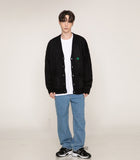Clover Smile Embroidery Knit Cardigan