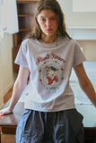 Irloop Cat Crop Short Sleeve Tee