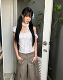 Q's Flower Sleeveless Blouse