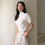 Prina Pleated Half Neck Blouse