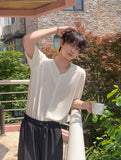 Soved Linen V-neck Short Sleeve Cardigan