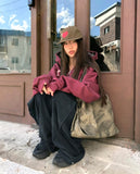 Nora Leather Studded Big Shoulder Bag