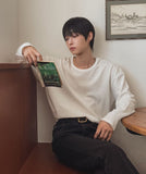 Pins Waffle Loose Fit U-neck Long Sleeve