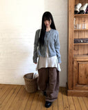 Dean Two Button Round Neck Wool Cardigan