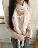 Dew Lace Loose Fit Button Shirring Long Sleeve T-Shirt