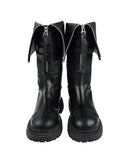Zipper Flip Buckle Boots