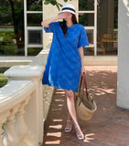 Rica Punching Lace Short Sleeve Mini One Piece