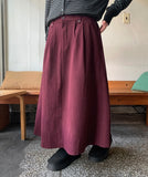 Tenico banding corduroy pintuck long skirt