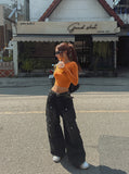 Fly Parachute Pocket Denim Pants