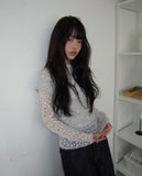 Nayu Flower Lace Polar Long Sleeve T-Shirt