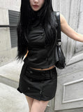Dark Addict Button Skirt