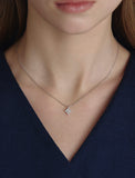 Essence Silver (W) Moissanite Flower Necklace
