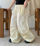 Romu banding string nylon wide parachute pants