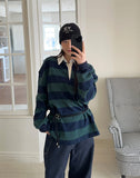 Piel Stripe Collar Tee