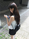 Hitch Daily Black Leather Mini Backpack