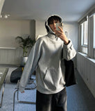 Brushed Snap-Neck Button Hoodie
