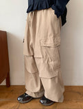 [unisex] Mokili Pintuck Cargo Wide Pants